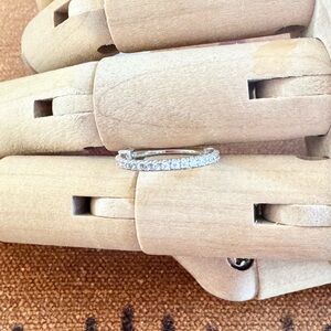 14KWG Single Cartilage CZ Pave’ Hoop Earring